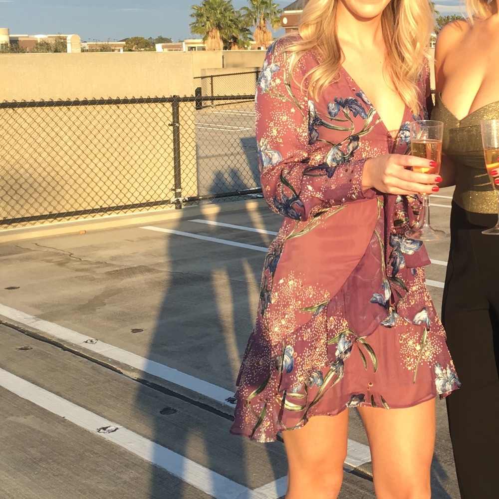 For Love And Lemons Purple Floral Dress